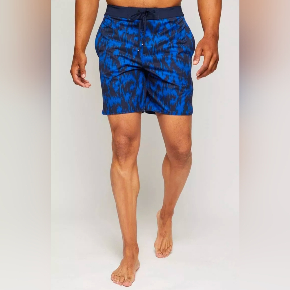 Fourlaps 4laps 8" Board Shorts Rough Stripes Navy Cobalt Blue Size 30 NEW